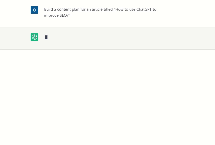 ChatGPT can generate a content plan